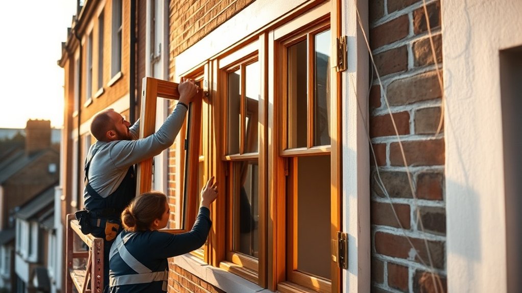 Wooden Window Installation Harrow